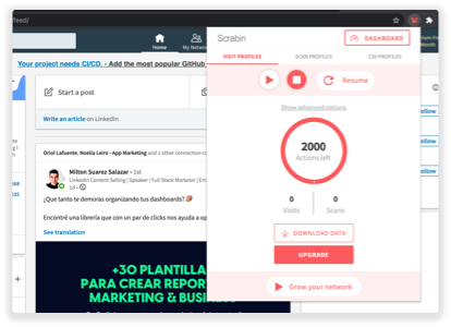 Put it to work from a tab with LinkedIn opened